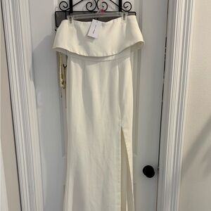 Elegant Strapless White Dress